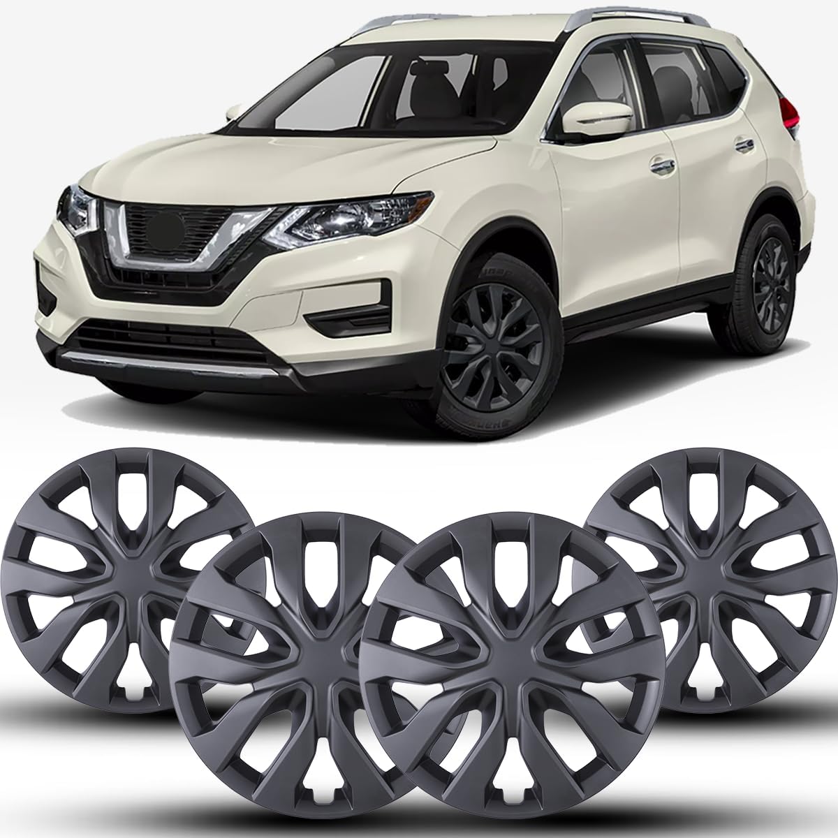 Winjet Hubcaps 17 Inch for Nissan Rogue 2014-2020 Wheel Covers