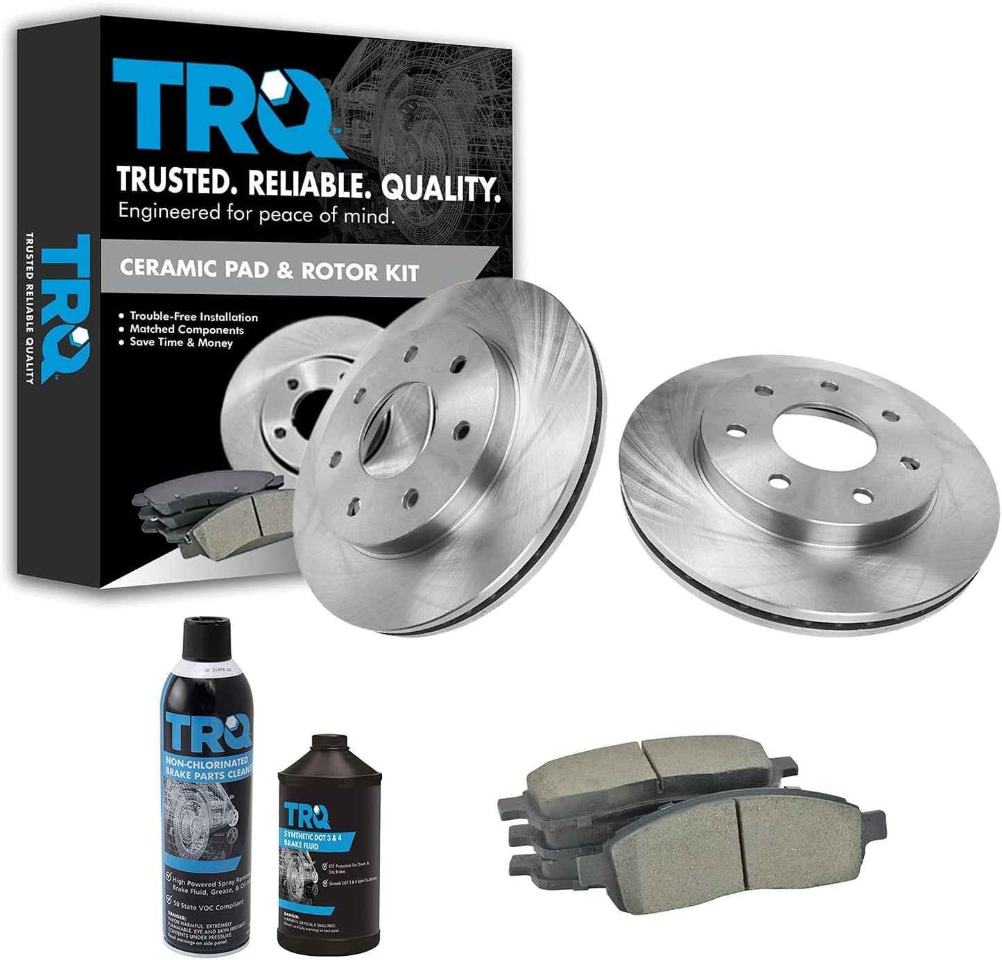 TRQ Front Brake Pad & Rotor Kit for 2004-2008 Ford F-150