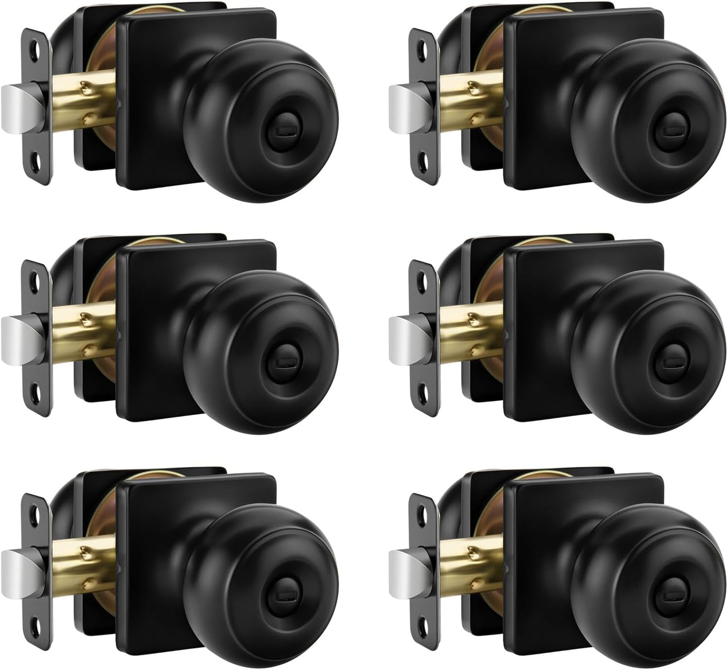 Haidms Matte Black Door Knobs for Interior Bedroom and Bath