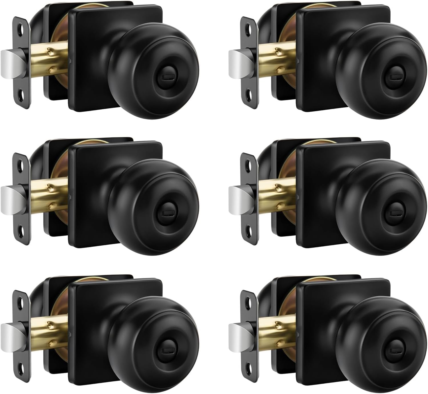 Haidms Matte Black Door Knobs for Interior Bedroom and Bath