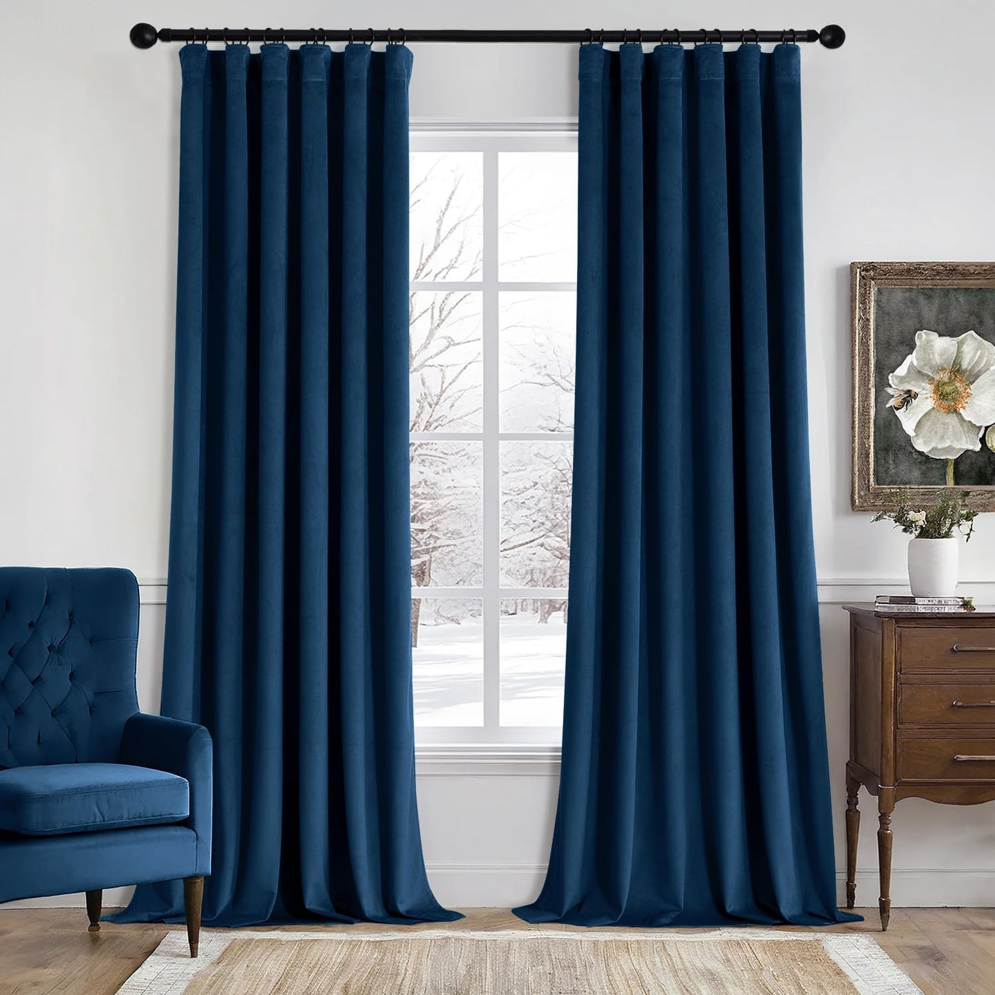 MIULEE Velvet Curtains 96 Inches Long for Elegant Living Room