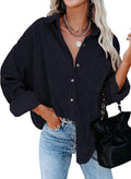 Dokotoo Womens Corduroy Button Down Shirt - Oversized Comfort Solid