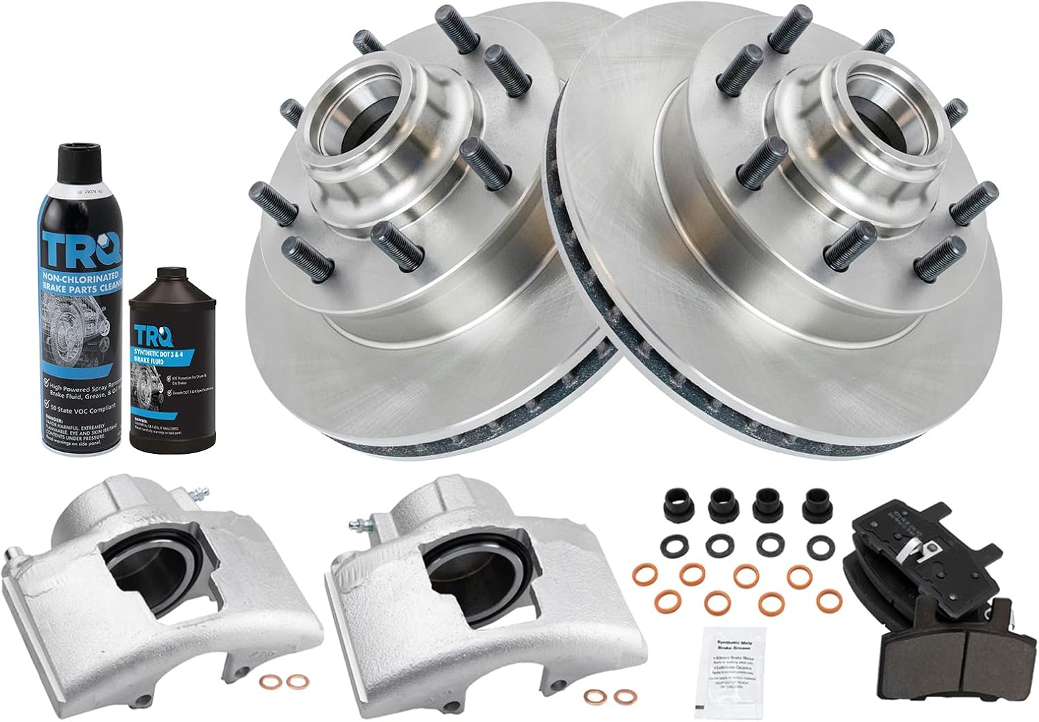 TRQ Front Brake Pad & Rotor Kit for Chevrolet & GMC Vehicles