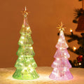 Lewondr Glass Christmas Tree Lamps, 2 PCS Tabletop Mercury Trees