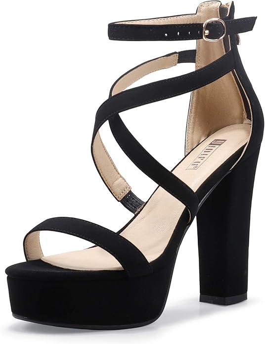 IDIFU Women's Platform Chunky High Heels Dress Sandals for Weddings