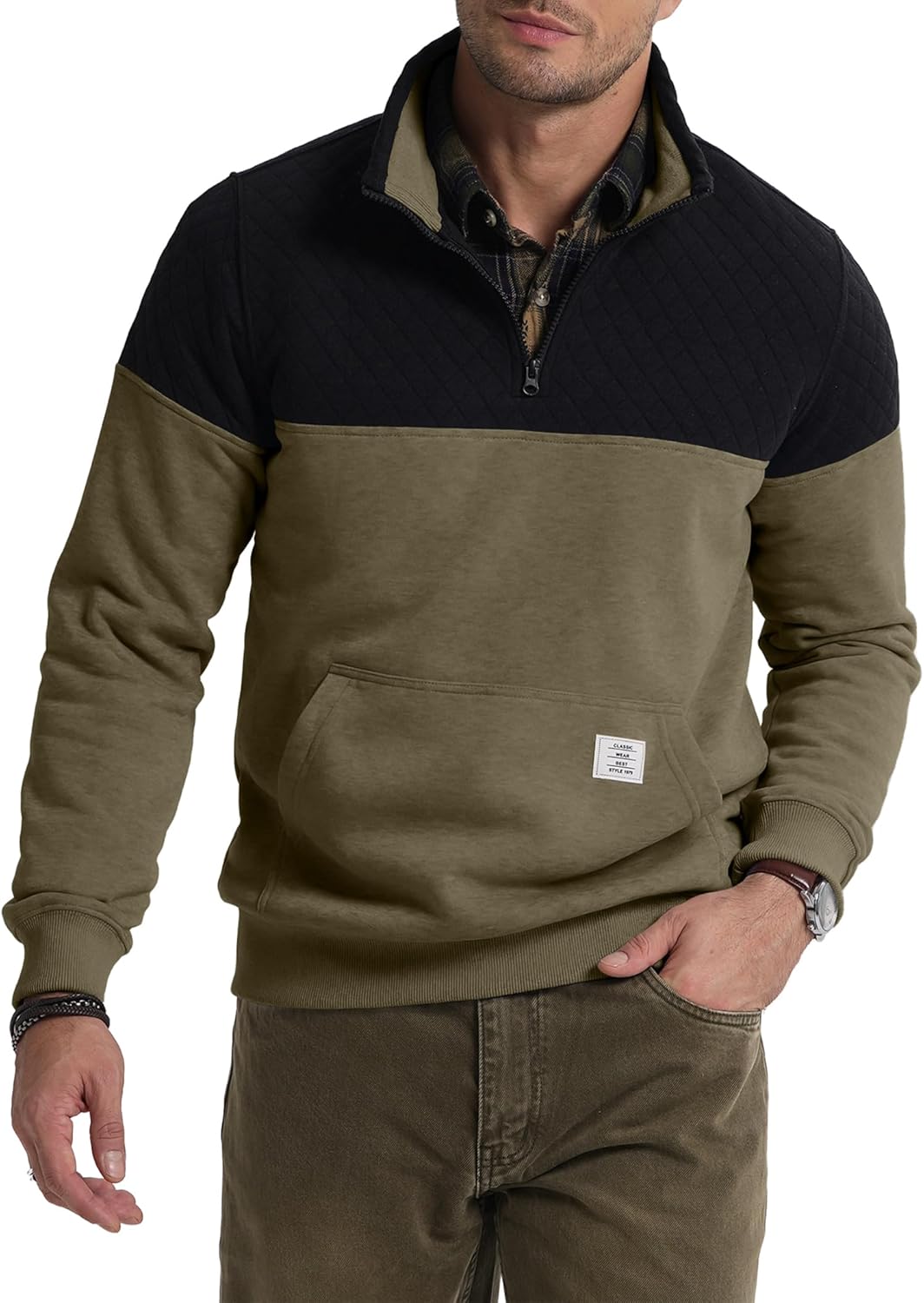 JMIERR Men's Quarter Zip Pullover for Stylish Comfort