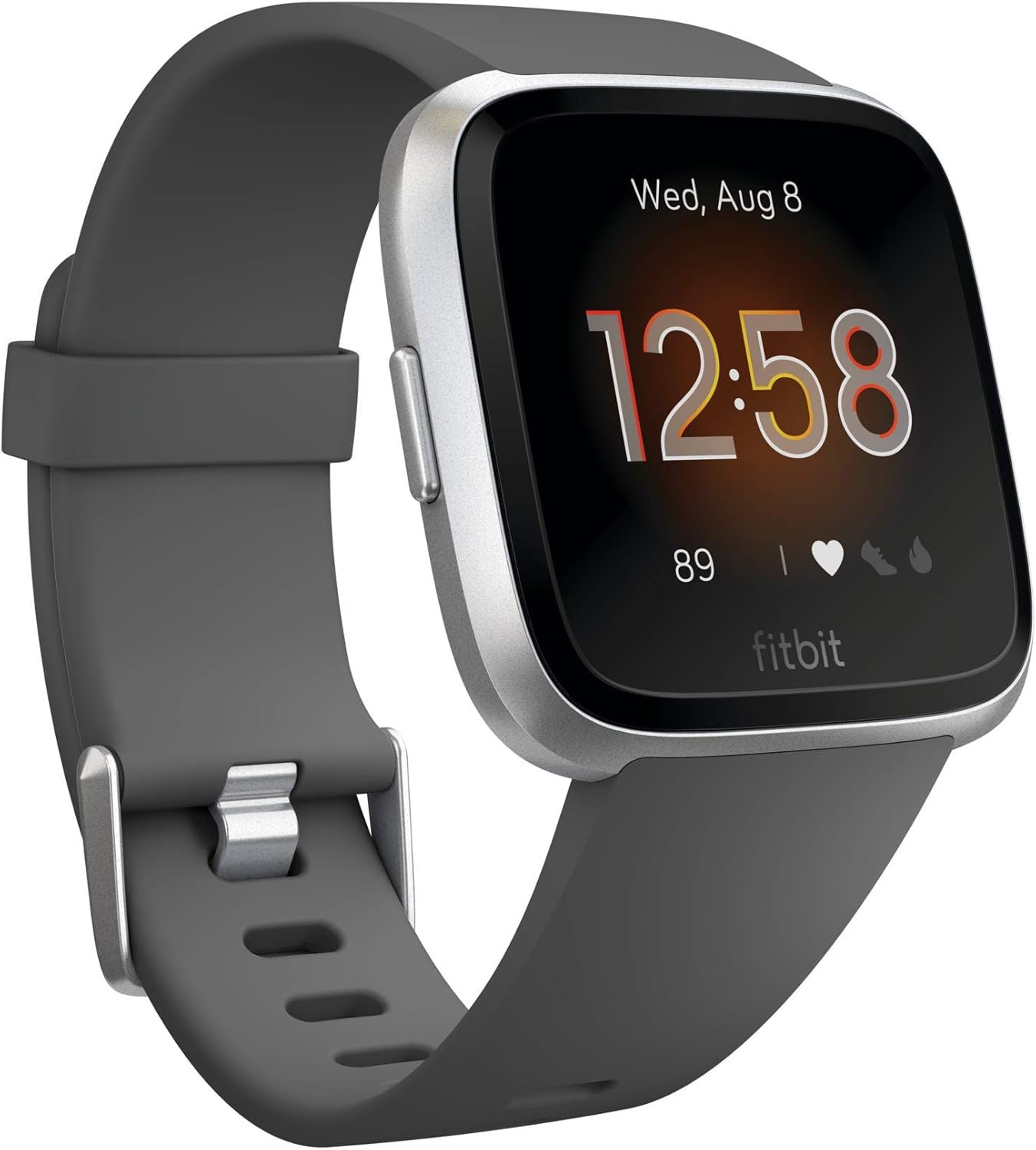 Fitbit Versa Lite Smartwatch: GPS, Charcoal/Silver - Fitness Tracking