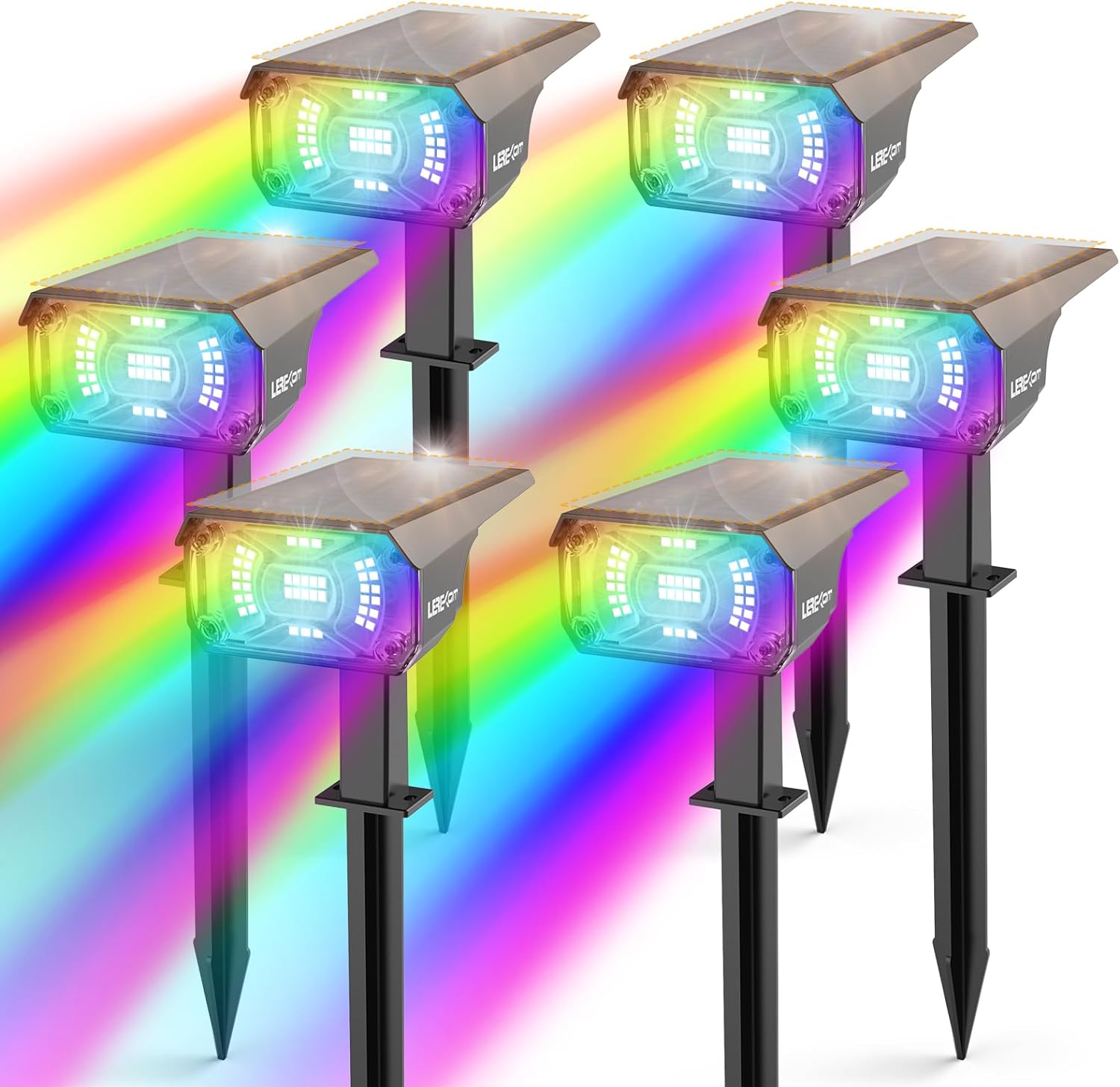 Color Solar Lights Outdoor Waterproof Spotlights with 9 Modes