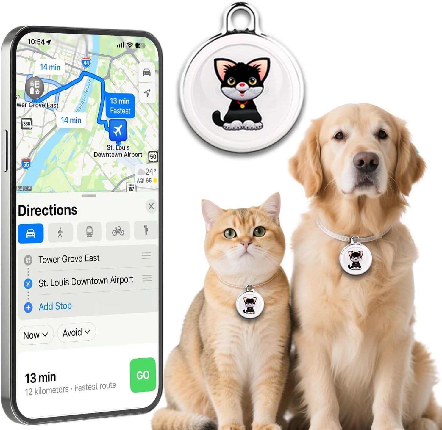 Smart GPS Tracker for Dogs and Cats with Long Battery Life