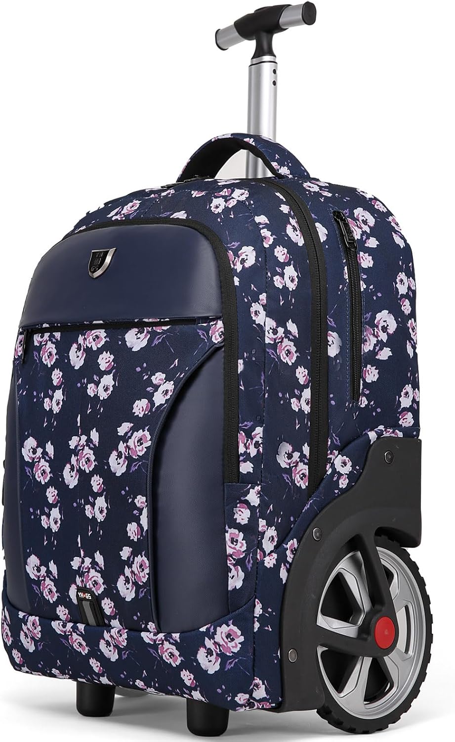 YH&GS Rolling Backpack Floral Waterproof with Large Wheels