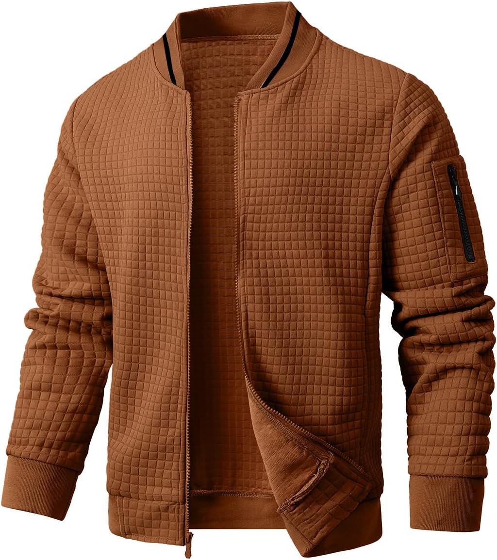 Mens Casual Jacket Lightweight Varsity Coat for All Seasons