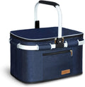 LIQING 35L Large Picnic Basket with Insulated Design for Outings