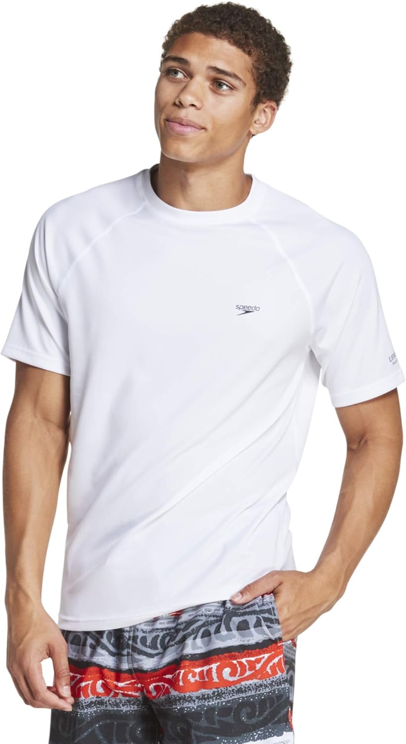 Speedo Men's UV Swim Shirt with UPF 50+ Protection for Comfort