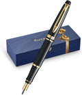 Waterman Expert Fountain Pen Gloss Black with 23k Gold Trim