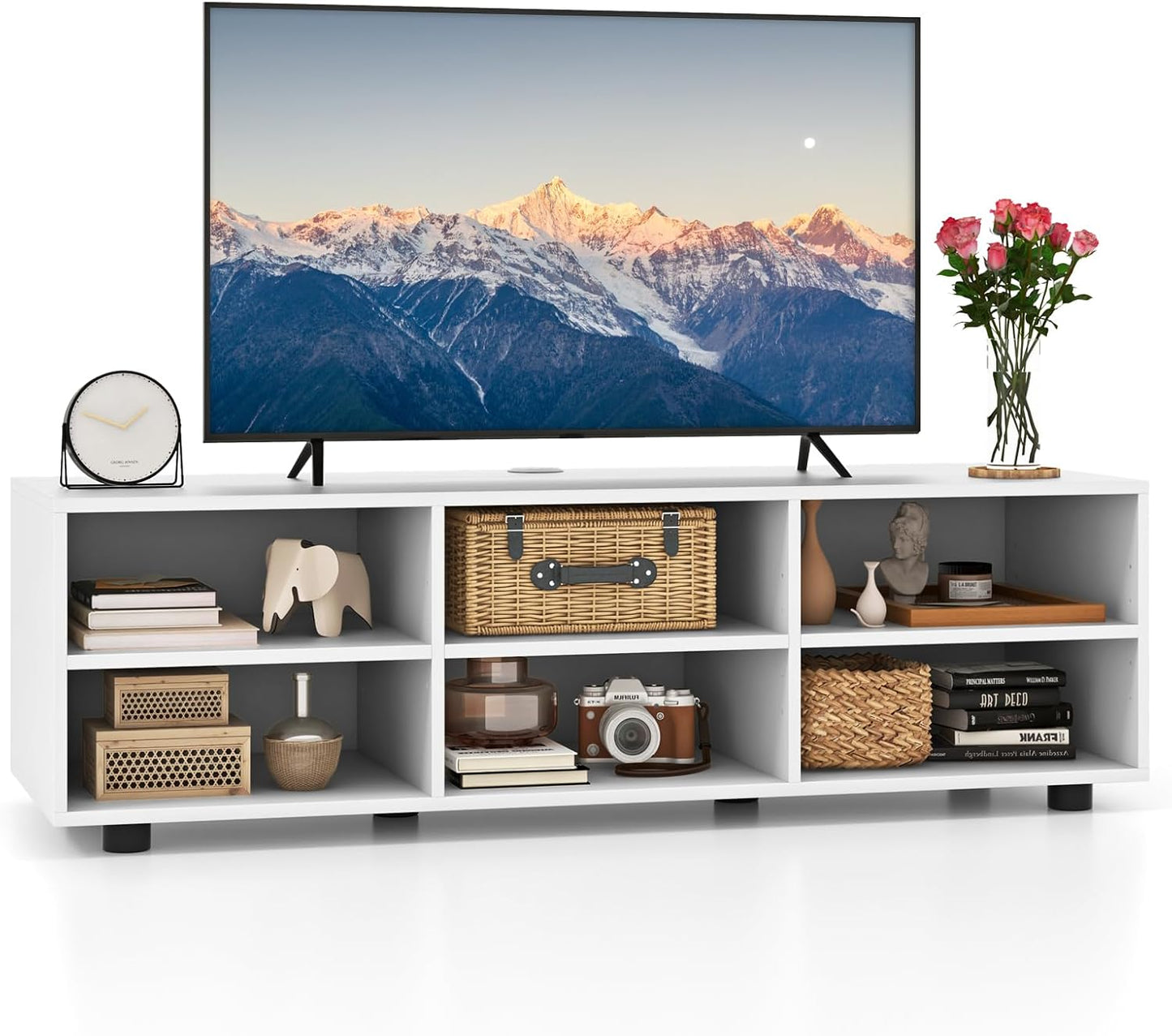 Giantex White TV Stand: Versatile Storage Solution