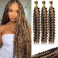 12A P4/27 Ombre Brown Blonde Human Braiding Hair - Deep Wave Boho