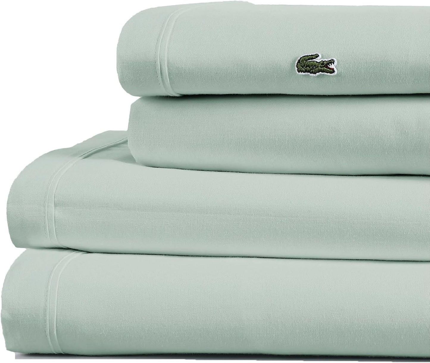 Lacoste 100% Cotton Percale 4-Piece Sheet Set for King Beds