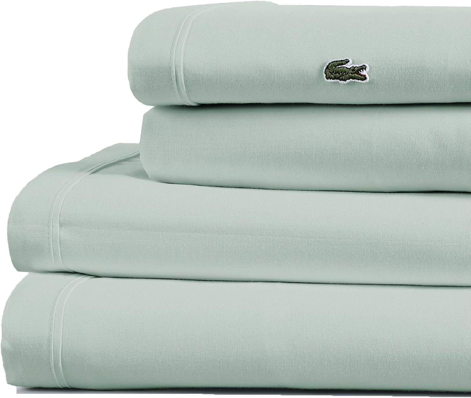 Lacoste 100% Cotton Percale 4-Piece Sheet Set for King Beds