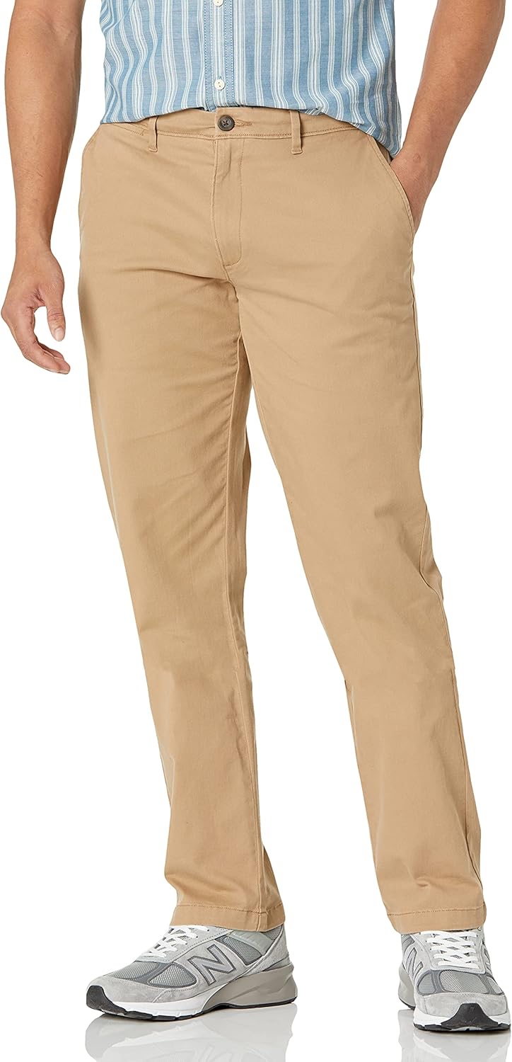 Mens Straight-Fit Casual Stretch Chino Pant for Everyday Wear