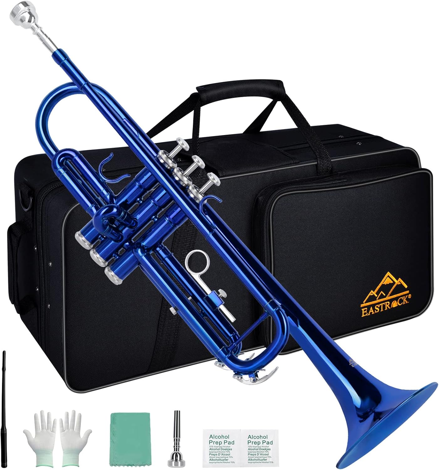 EASTROCK Bb Trumpet Set with Case, Mouthpiece & Cleaning Kit