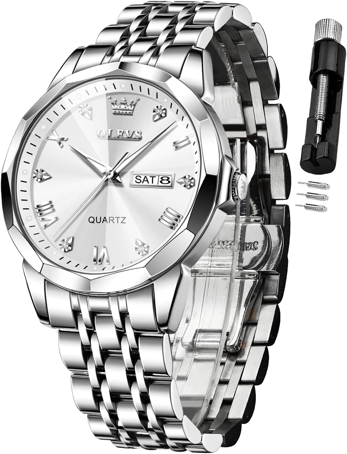 OLEVS Watch for Men: Luxury Two Tone Waterproof Analog Quartz