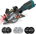 Circular Saw 5.8A 4-1/2ft w/Laser and 6 Blades - Compact Precision