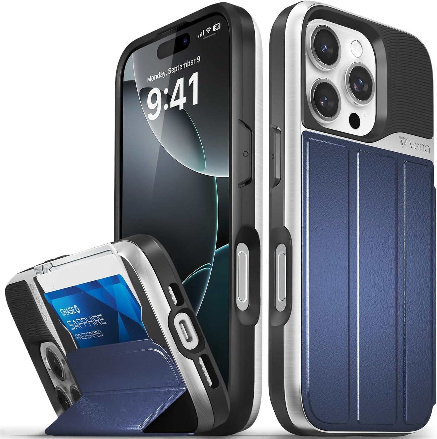 VENA vCommute iPhone 16 Pro Wallet Case with Kickstand Feature