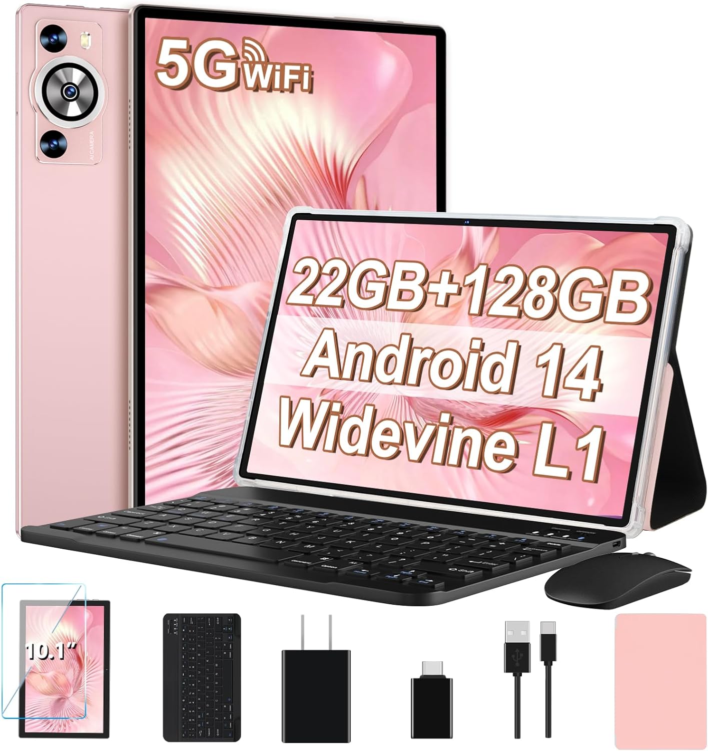 Android 14 Tablet with 10.1 Inch Display and 8000mAh Battery