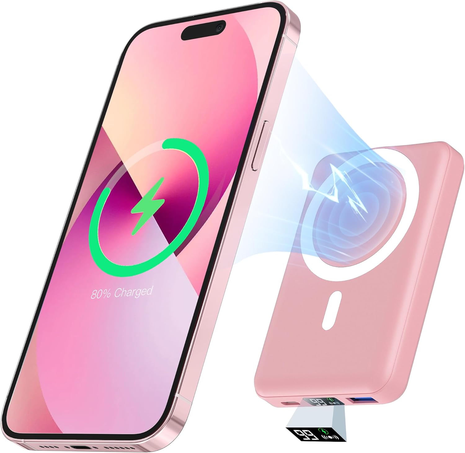 Fast-Charge 10000mAh Magsafe Power Bank-Pink