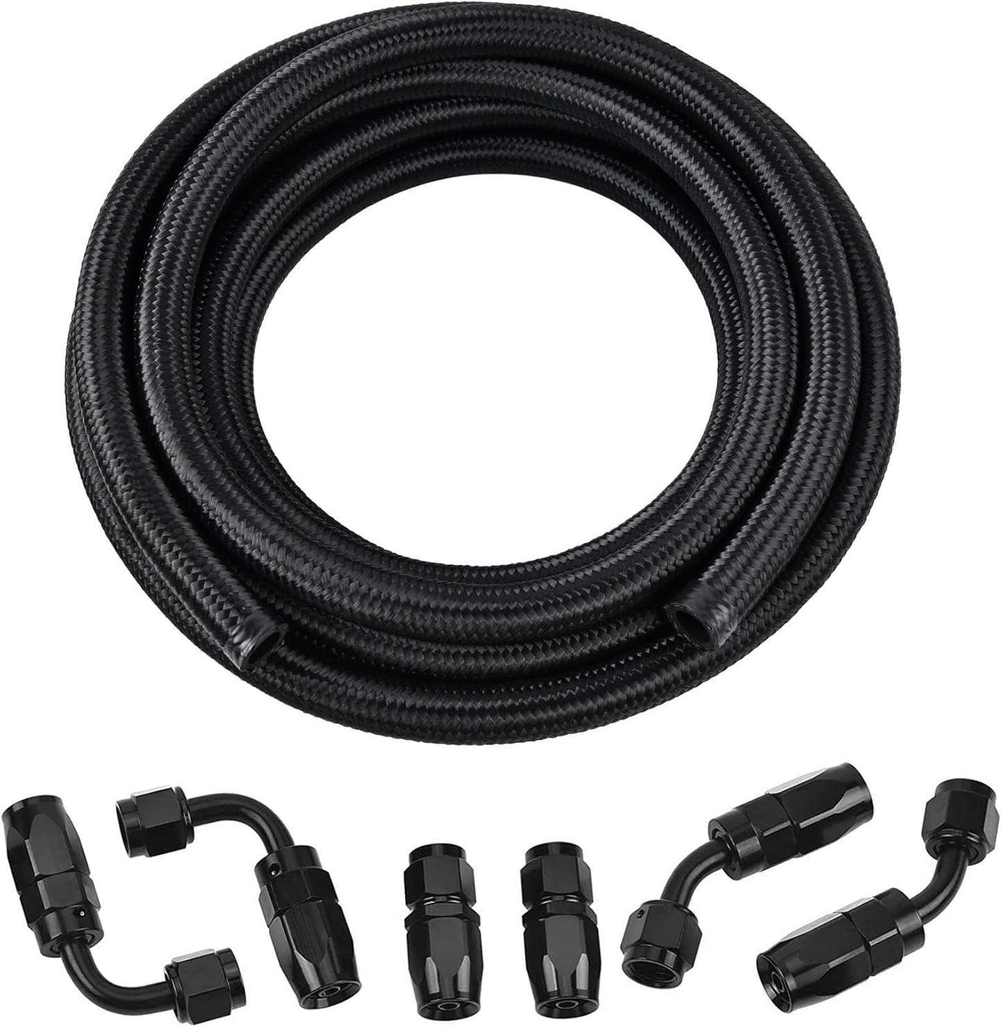 6AN Fuel Line Kit - Nylon Braided Hose for Versatile Use
