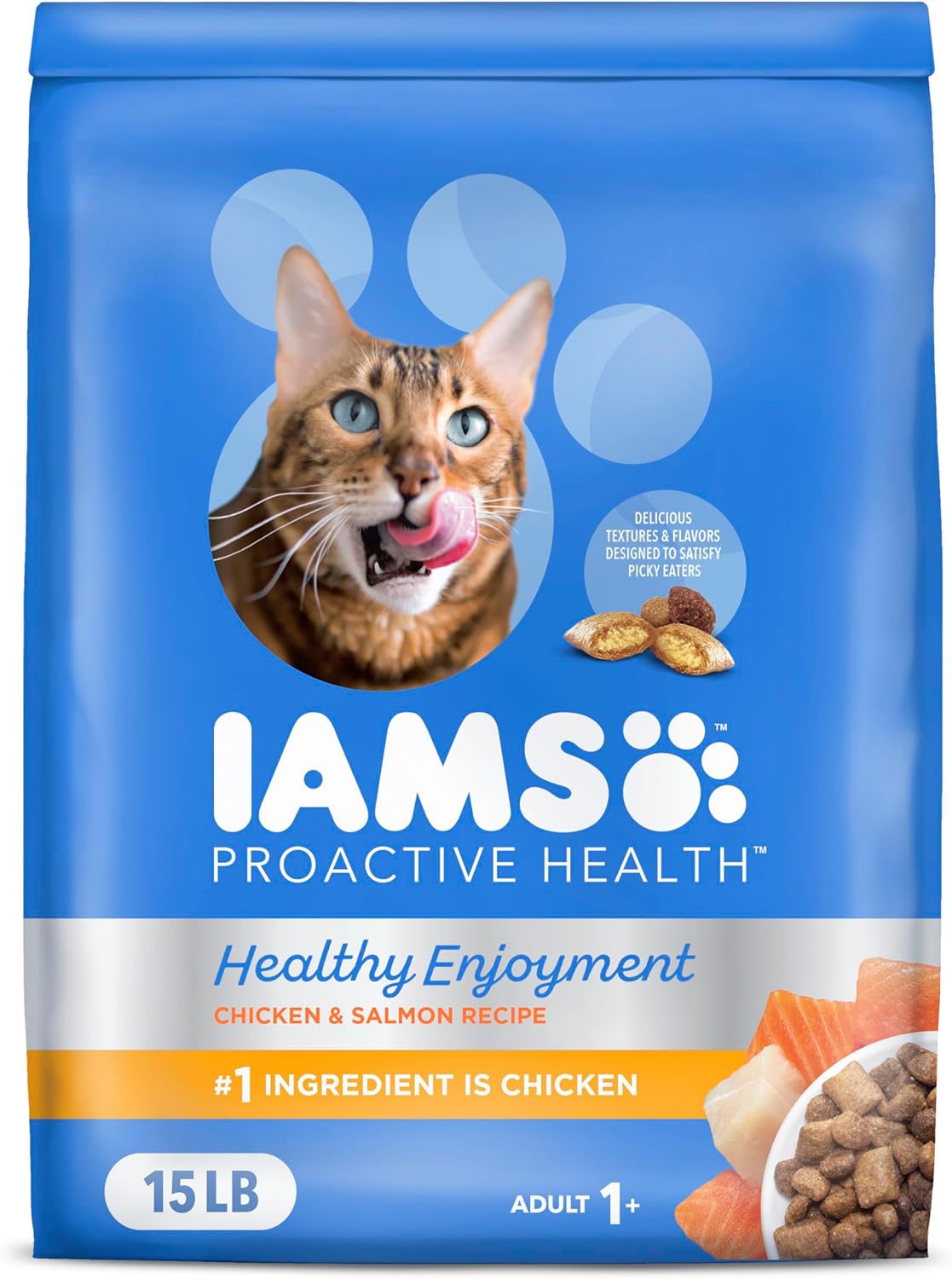 IAMS Healthy Enjoyment Dry Cat Food for Picky Eaters, 15 lb