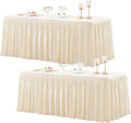 Light Champagne Fitted Tablecloths for 6 ft Rectangle Tables - 2 Pack