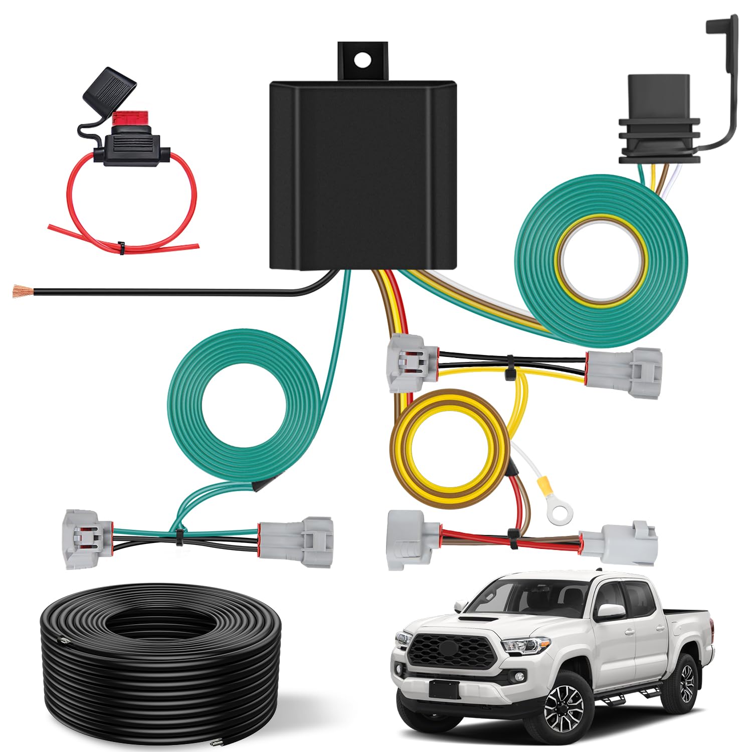 Nilight 4 Pin Trailer Wiring Harness Kit for Toyota Tacoma 2016-2023