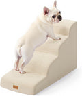 Dog Stairs for Small Dogs 19.7 in 4-Step Beige - Gentle Low-Angle