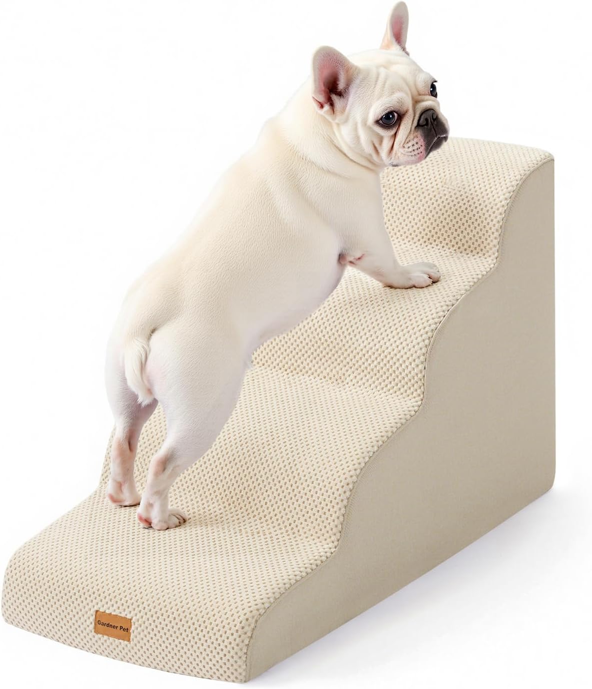 Gardner Pet Dog Stairs for Small Dogs - 4-Step Beige Design