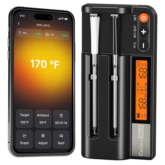 CulinaMeter Two Wireless Meat Thermometer for Perfect Cooking