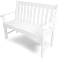 POLYWOOD Vineyard 48 in Bench, White - Durable Outdoor Seating