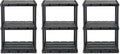 Gracious Living 3 Pack Light Duty Storage Shelves - Ventilated 3-Tier
