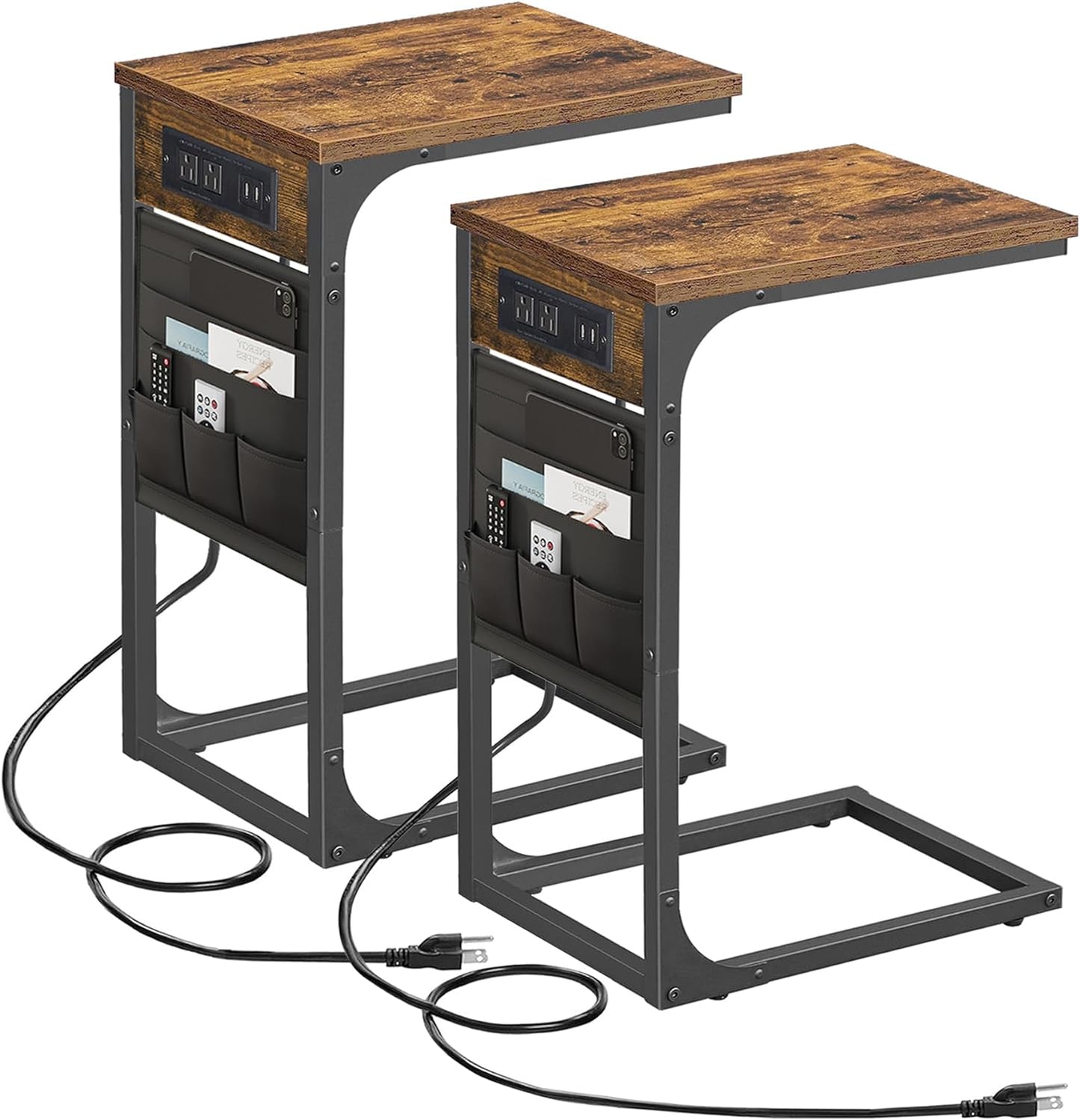 Charging End Tables: Set of 2, USB Ports, Outlets
