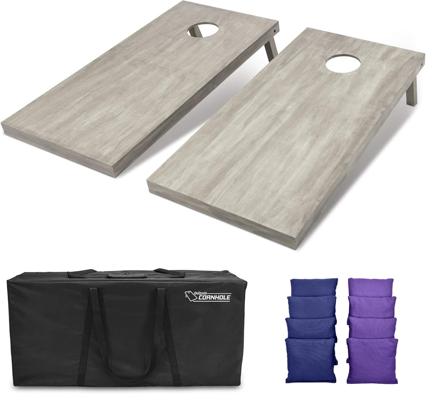 GoSports 4 ft x 2 ft Wooden Cornhole Boards Set with Bags