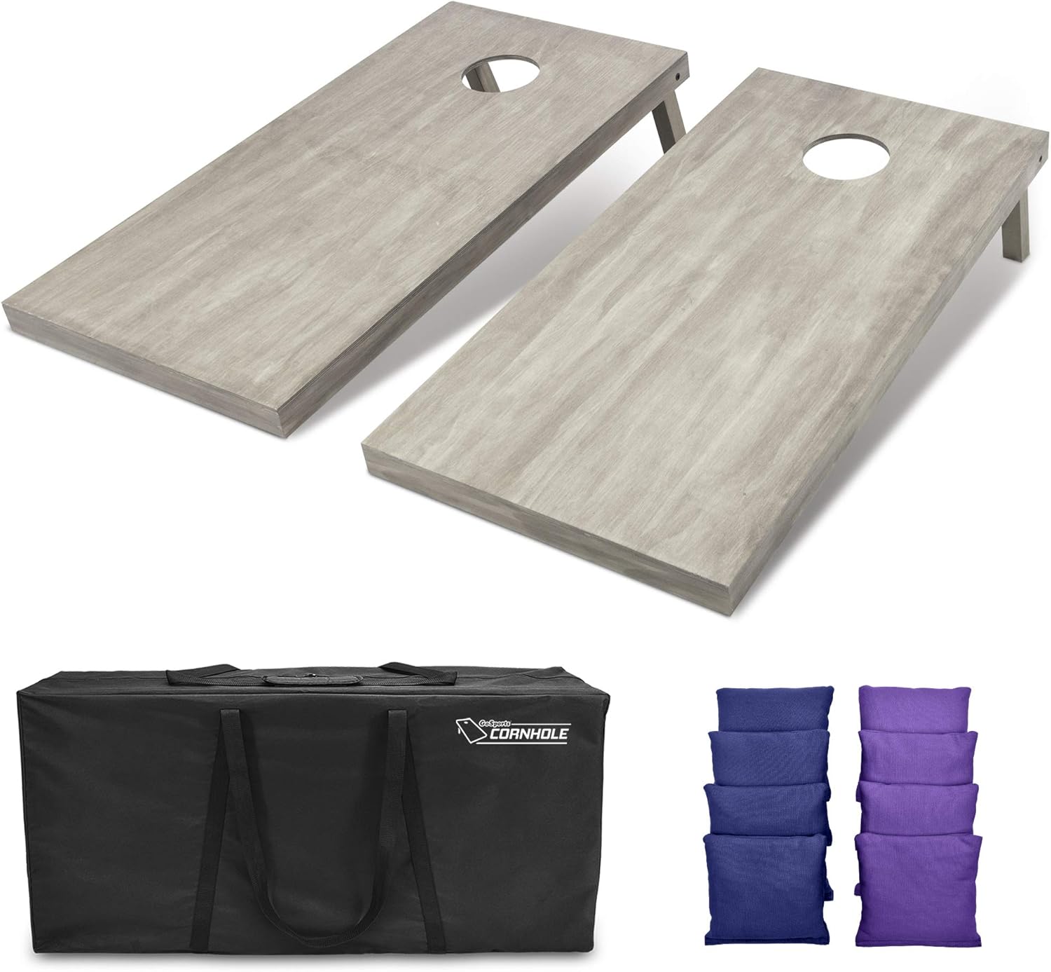 GoSports 4 ft x 2 ft Wooden Cornhole Boards Set with Bags