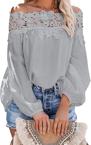 Asvivid Womens Swiss Polka Printed Off The Shoulder Tops