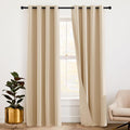 Noise Blackout Thermal Insulated Curtains - 52 x 95 Biscotti Beige