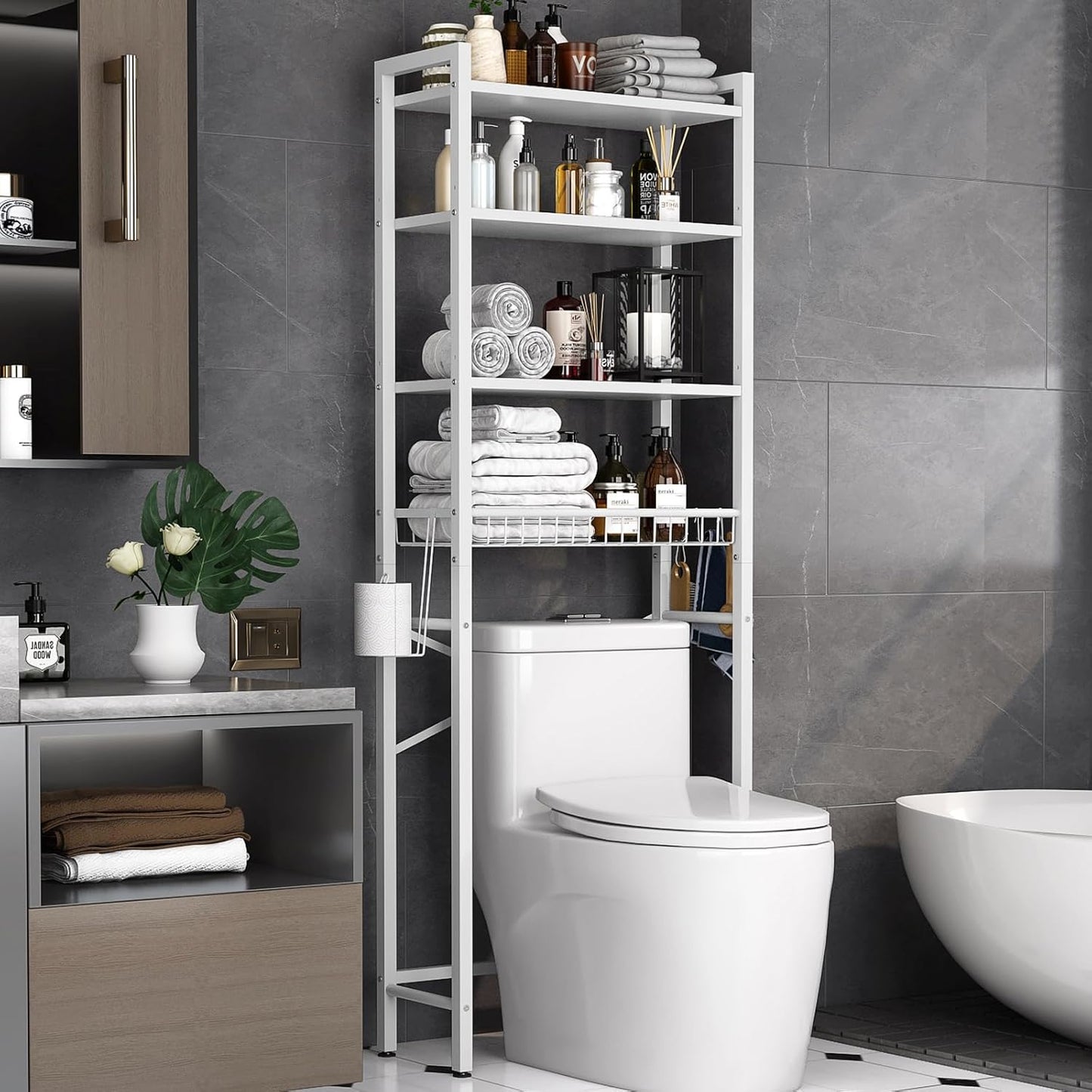 Over-The-Toilet Storage Rack for Efficient Bathroom Organization