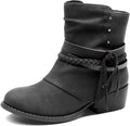 Girls Ankle Boots Side Zipper Low Heels - Warm Velvet Lined Comfort