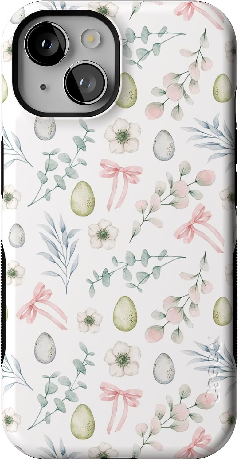 Casely iPhone 14 Case - So Eggxtra Spring Garden Design