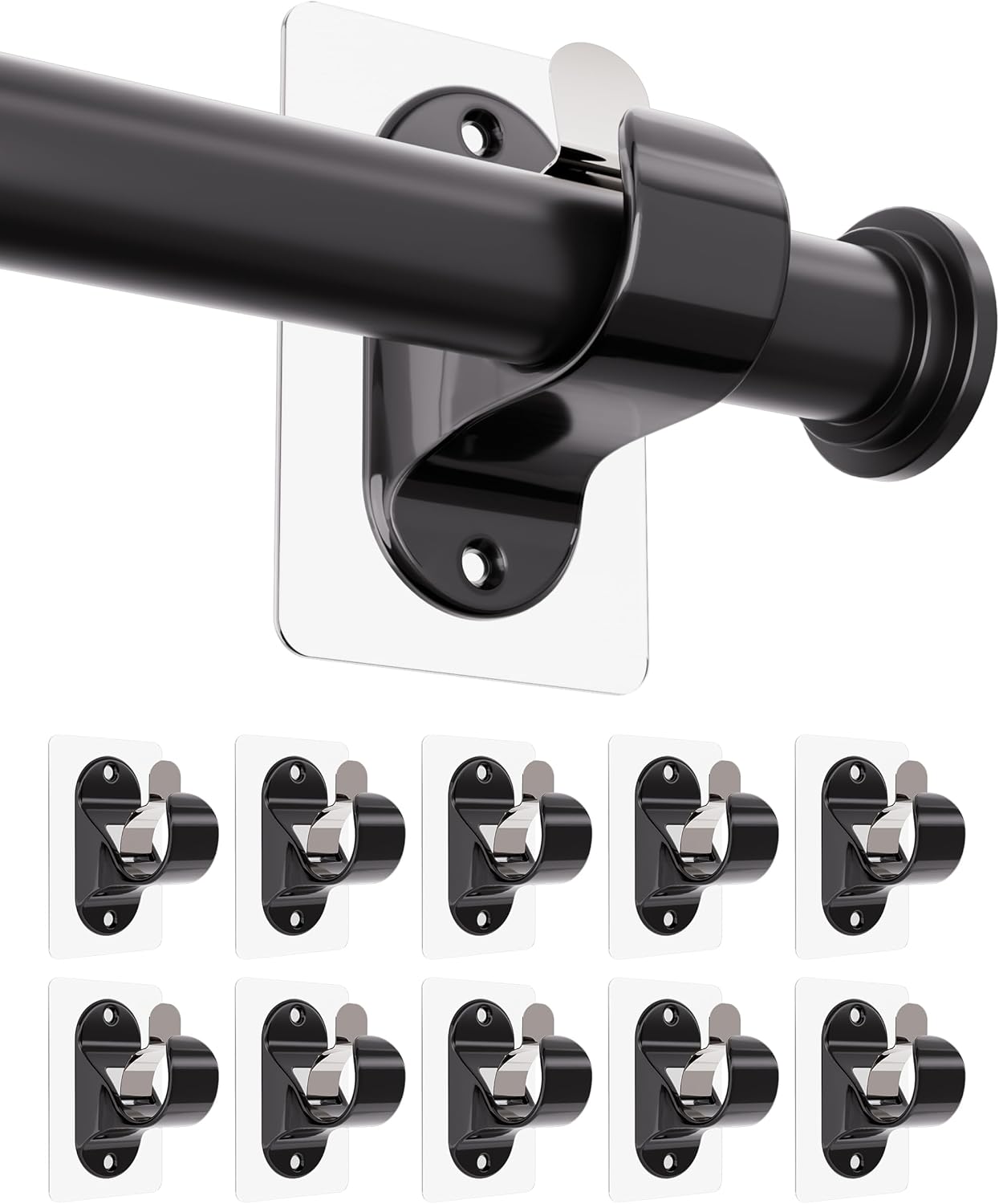 No Drill Curtain Rod Brackets for Easy Installation and Use