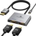 DisplayPort to Dual DisplayPort Splitter Adapter (4K@60Hz) - Dual