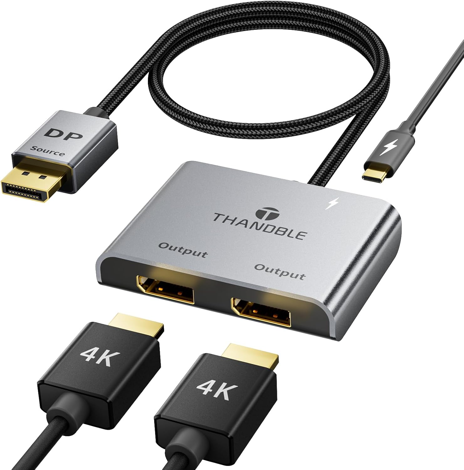 DisplayPort to Dual DisplayPort Splitter Adapter for 4K@60Hz