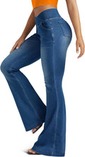 Knit Stretchy Jean Leggings with Crossover High Waist (Style F9WV)